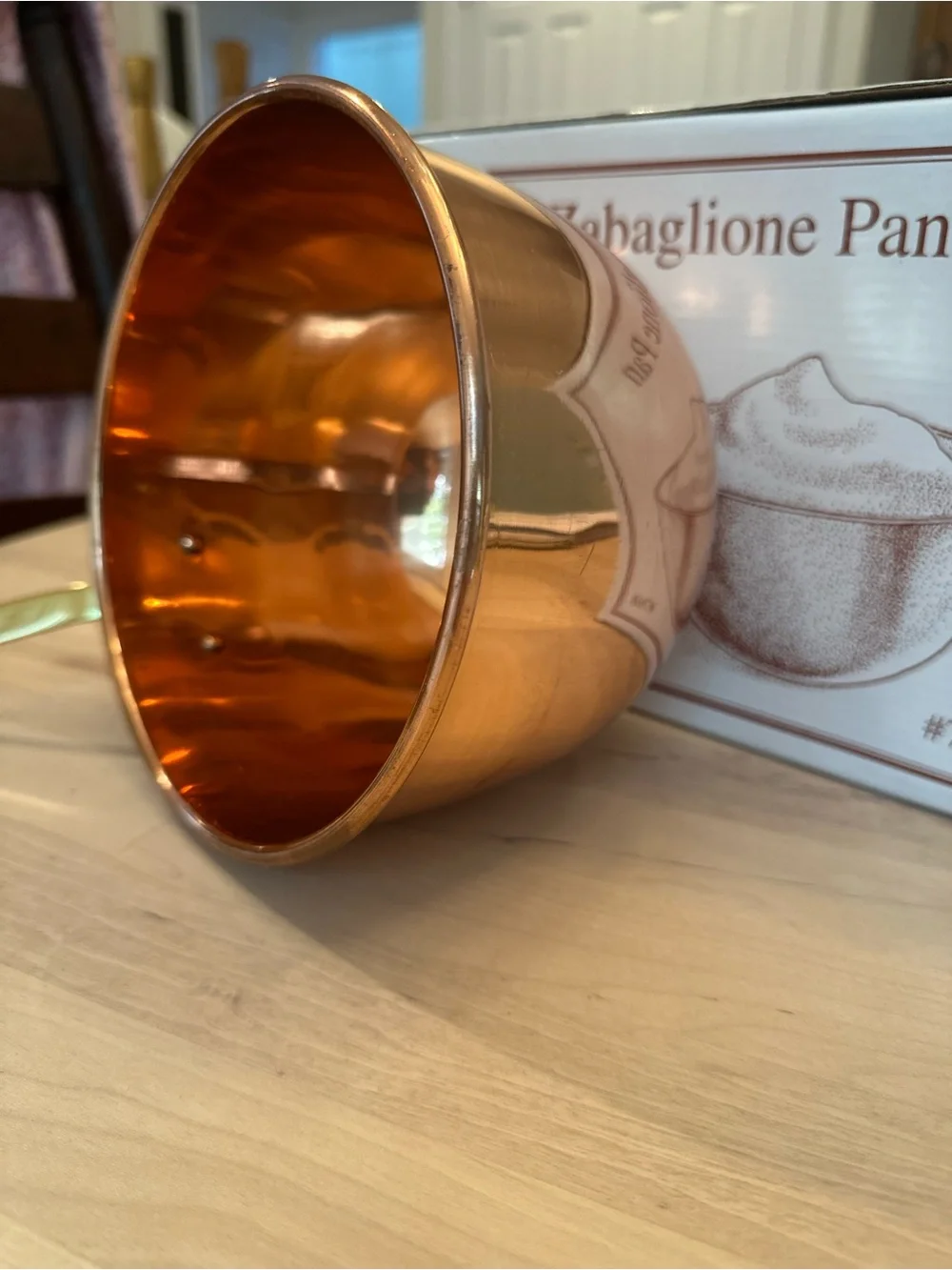 Old Dutch International Solid Copper Zabaglione Pan in Copper and Gold